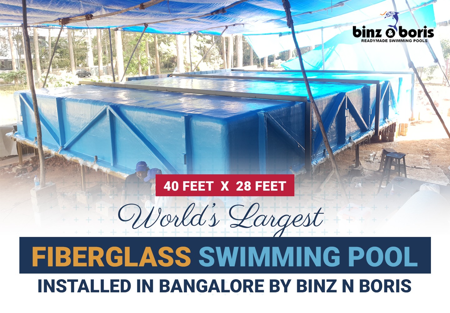 Worlds Largest Fiberglass Swimming Pool Installed in Bangalore